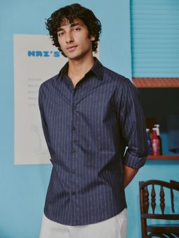 Andamen - Navy Blue Men Printed Regular Fit Shirt