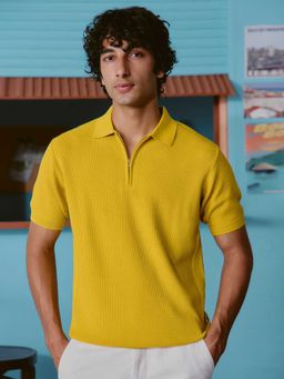 Andamen - Yellow Men Cotton Light Weight Polo T-Shirt