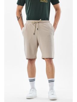 Snitch - Beige Solid Regular Casual Shorts for Men