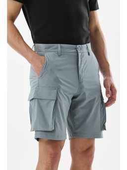 Snitch - Light Grey Solid Regular Casual Shorts for Men