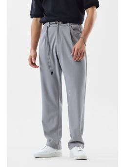 Snitch - Grey Solid Relaxed Casual Trouser for Men