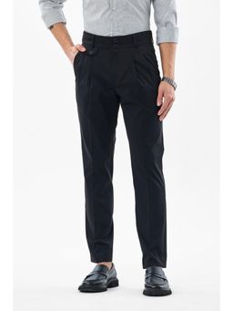 Snitch - Black Solid Slim Formal Trouser for Men