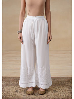 House of Chikankari - Cotton Chikankari Womens Palazzo