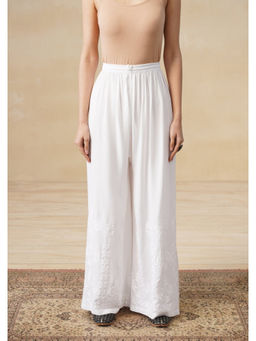 House of Chikankari - Rayon Chikankari Womens Flared Palazzo