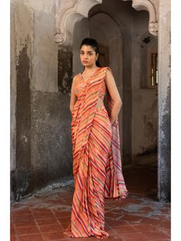Sshilpa Samriya - A Hand Embroidered Floral Pre-Draped Saree with Stitched Blouse