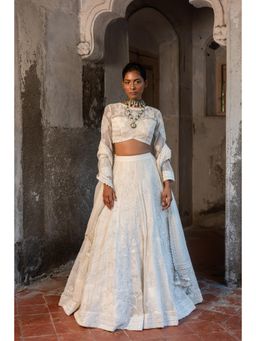 Sshilpa Samriya - A Hand Embroidered Lehenga with Blouse and Dupatta (Set of 3)