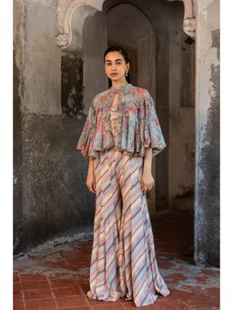 Sshilpa Samriya - A Jumpsuit Paired with Hand Embroidered Cape (Set of 2)