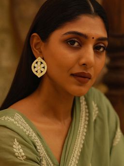 Digital Dress Room - White Fresh Water Pearl Earrings For Women