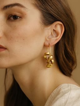 Digital Dress Room - Dangler Earrings Fancy Design Gold Plated For Women