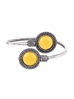 I Jewels - Yellow Oxidised Stone Studded Bracelet
