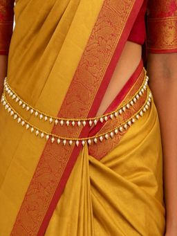 Accessher - White Gold-Plated Waist Chain And Kamar bandh For Sarees And Lehengas