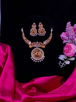 STILEADDA - Multi-Colour Gold Plated Peacock Jewellery Set