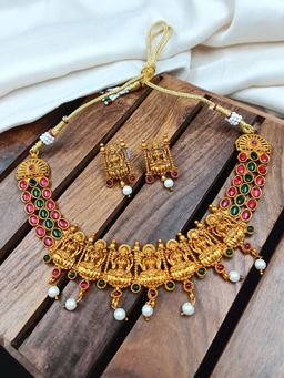 STILEADDA - Traditional Laxmi Multicolour Kemp Jewellery Set