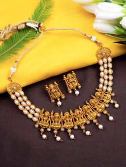 STILEADDA - Traditional Laxmi White Kemp Jewellery Set