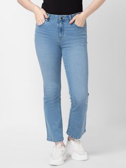 Spykar - Women Ice Blue Cotton Bootcut Fit Ankle Length Jeans (elissa)