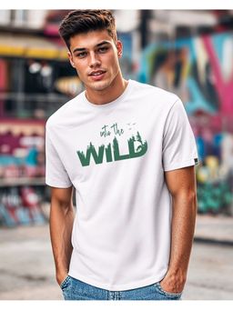 Bewakoof - Men White Into The Wild Graphic Printed T-Shirt
