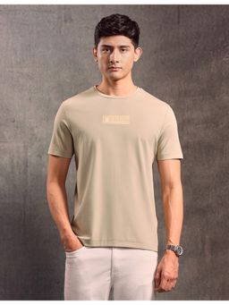 U.S. Polo Assn. Denim Co. - Men Beige Solid Regular Fit T-Shirt