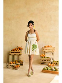 Lea Clothing - Womens Garden Fairy Embroidered Beaded Mini Dress