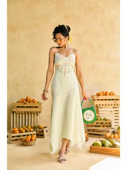 Lea Clothing - Womens Palm Breeze Striped Midi Skirt