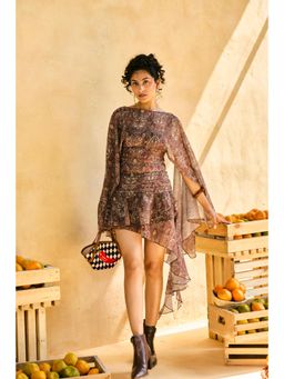 Lea Clothing - Womens Raat Rani Paisley Print Mini Skirt
