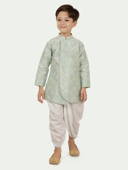 ETHNIKS NEURON - Boys Jacquard with Long Sleeve Kurta and Dhoti (Set of 2)