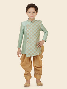 ETHNIKS NEURON - Boys Heavy Designer Long Sleeves Kurta and Dhoti (Set of 2)