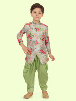 ETHNIKS NEURON - Boys Floral Print Motif Long Sleeves Kurta and Dhoti (Set of 2)