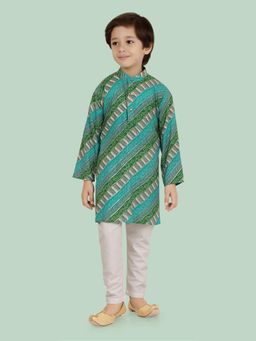 ETHNIKS NEURON - Boys Bandhani Print Long Sleeves Kurta and Pant (Set of 2)