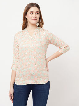 CRIMSOUNE CLUB - Women Pink Floral Printed Top