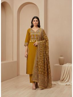 Gahan - Pure Cotton Round Neck Kurta & Pant with Dupatta