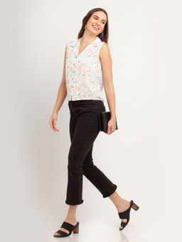 Zink London - Womens White Printed Top