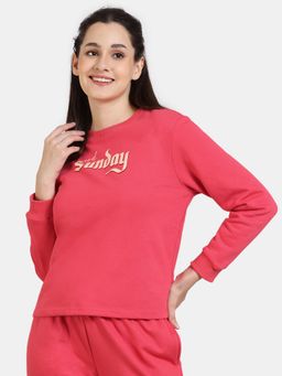 Zivame - Coucou Fleece Knit Cotton Sweatshirt - Teaberry