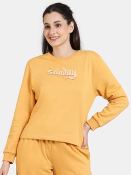 Zivame - Coucou Fleece Knit Cotton Sweatshirt - Clay