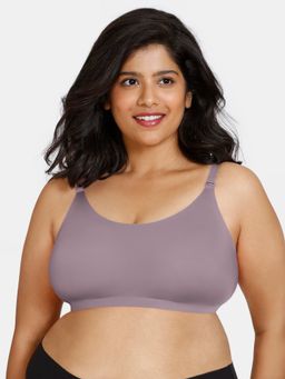 Zivame - Double Layered Non Wired Full Coverage Super Support Bra - Elderberry