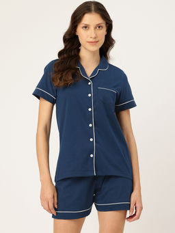 Nite Flite - Women Blue Picasso Shirt with Shorts (Set of 2)