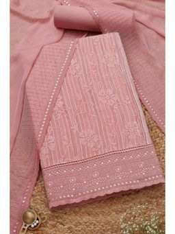 Soch - Women's Blush Pink Organza Embroidered Unstiched Dress Material with Sequins (Set of 3)