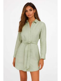 NOBARR - Cotton Regular Casual Dress with Belt