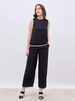 Styli - Women Solid Black Co-Ord (Set of 2)