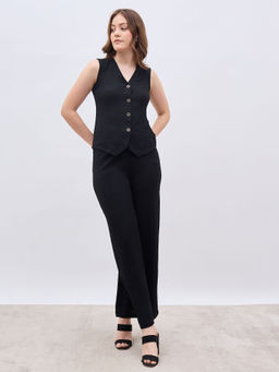 Styli - Women Solid Black Co-Ord (Set of 2)