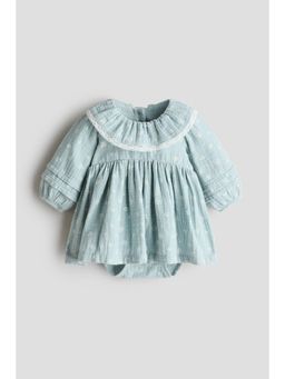 H&M - Girls Turquoise Cotton Muslin Bodysuit Dress