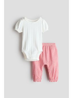 H&M - Girls White 2-Piece Cotton Set