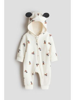 H&M - Kids White Printed Sweatshirt Romper Suit