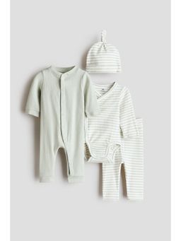 H&M - Kids Green 4-Piece Cotton Set