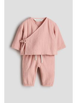 H&M - Girls Pink 2-Piece Cotton Muslin Set
