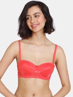 Zivame - Coalescence Padded Wired Medium Coverage Strapless Bra - Hibiscus