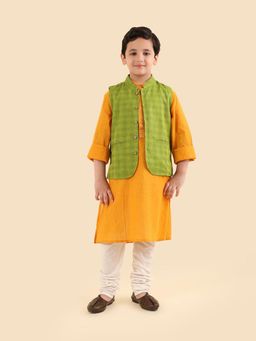 Fabindia - Yellow Cotton Blend Kurta
