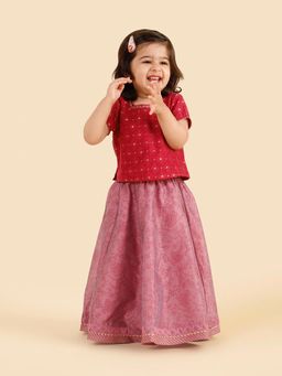 Fabindia - Purple Cotton Silk Hand Block Printed Lehenga With Choli