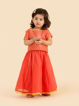 Fabindia - Pink Cotton Silk Blend Lehenga With Choli