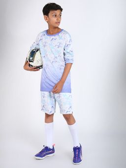 UMILDO - Boys Ombre Dry-Fit Sports T-Shirt With Knee Length Active Shorts