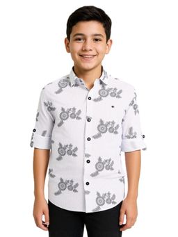 CHARCHIT - Boys Cotton Full Sleeves Embroidered Shirt Black